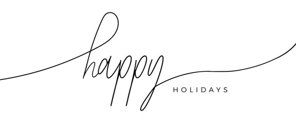 Happy holidays vector brush lettering. Hand drawn modern brush calligraphy isolated on white background.Creative typography for Holiday greeting gift poster, cards . Modern calligraphy for greeting  © one