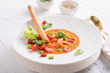 Exclusive Thai soup as premium food made in restaurant.