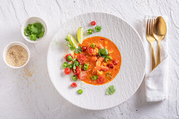 Refined Thai soup as top chef-crafted dishes.