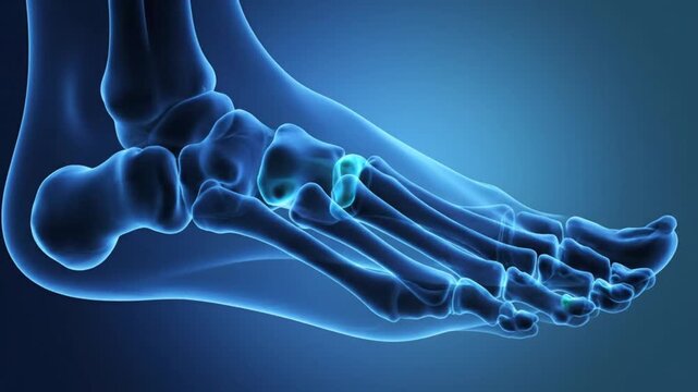 Foot Anatomy XRay Detailed Skeletal Structure Visualization for Medical Education.