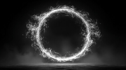 vortex of swirling smoke, twisting in 3D space with dynamic lighting and depth, evoking energy, mystery, and digital flow.