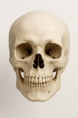 Obraz premium Human skull front view on white background