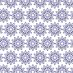 Floral, Botanical, Flower, Mandala, Starburst, Motif, Ornament, Pattern, Seamless, Repeat, Decorative, Background, Wallpaper,  Vector, Illustration, Line Art, Outline, Intricate, Delicate, El