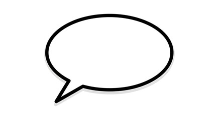 Simple Black and White Speech Bubble.