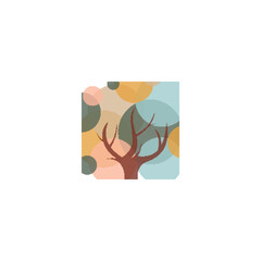 abstract tree logo, with bohemian nuances