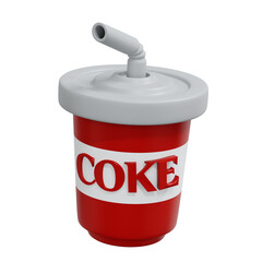 3d Stylized Soft Drink Coke Set food concept illustration ideas