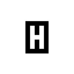 minimalist white letter H icon