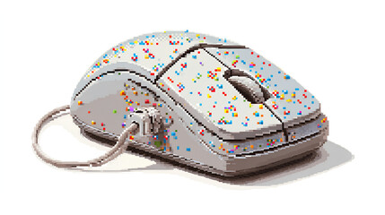 Retro 3d pixel mouse cursor icon illustration isolated on white background Stock Illustration