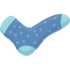 Wandcirkels plexiglas Hokusai The Great Wave A Blue Polka Dot Sock With Light Blue Accents on a Transparent Background  © endho