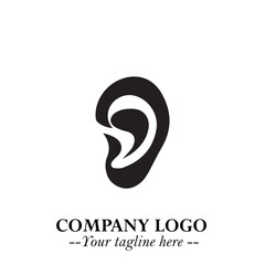 Fototapeta premium Modern Ear Logo Symbol with Minimalist Line Art Style and Elegant Professional Design 