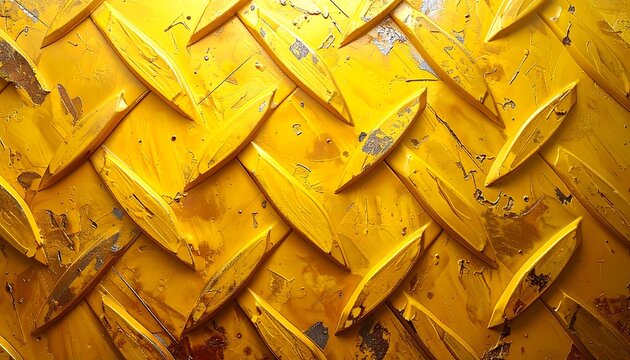 Yellow Diamond Plate Metal Texture Background.