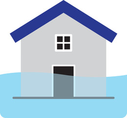House Flood Risk and Disaster icon.
