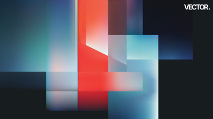 An Abstract Geometric Light Blocks design creating a Futuristic Vector Background in Blue and Red