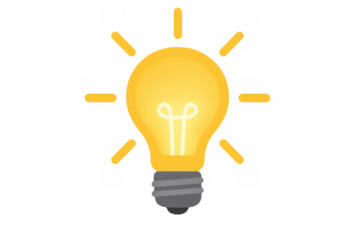 Light bulb shining bright, symbolizing creativity, innovation, good ideas, discovery, and problem solving