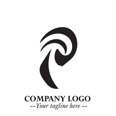 Fototapeta premium Modern Ear Logo Symbol with Minimalist Line Art Style and Elegant Professional Design 