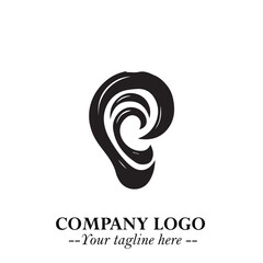 Modern Ear Logo Symbol with Minimalist Line Art Style and Elegant Professional Design
