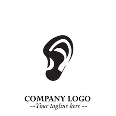 Modern Ear Logo Symbol with Minimalist Line Art Style and Elegant Professional Design
