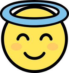 blessing emoji with angel halo