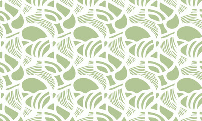 Obraz premium Modern abstract seamless pattern with hand drawn texture and organic shapes, Creative green vector background