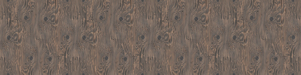 Seamless Dark Brown Wood Grain Texture Background with Vertical Planks and Knots