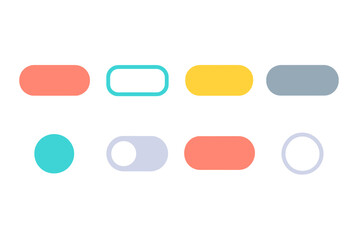 Minimal Mobile Buttons flat icons: flat monochrome button, clean outline icon, text-only label button, neutral palette CTA, subtle shadow button, compact round icon, lightweight