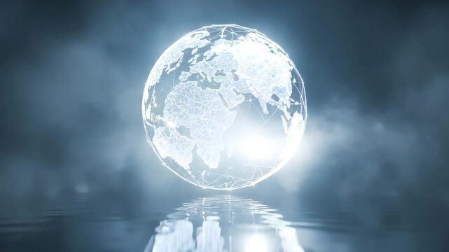 Abstract glowing figure with light energy in a dark backdrop