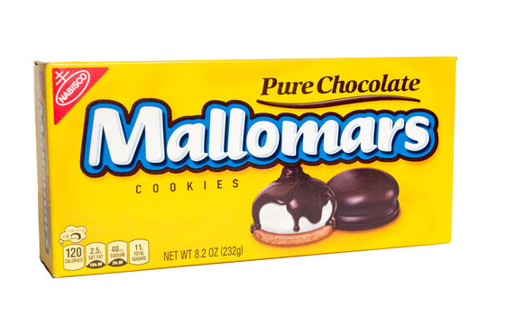 Millburn, New Jersey, USA - October 19, 2025: Nabisco Mallomars on a transparent background.