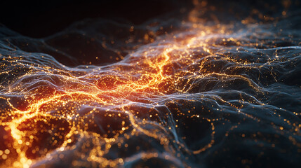 An abstract visualization of glowing serotonin or dopamine pathways in the brain.