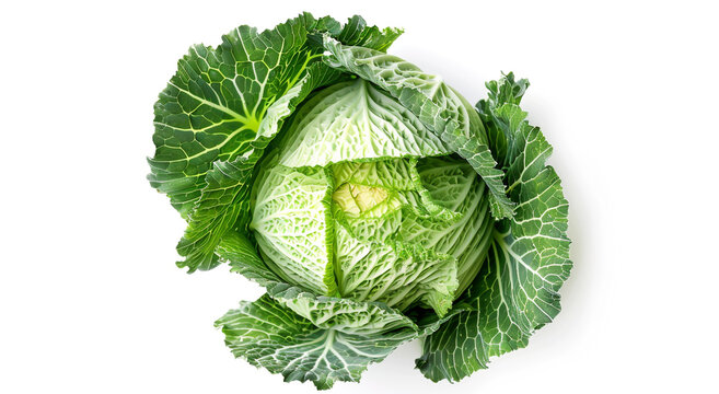 Savoy cabbage isolated on white background