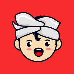 cute balinese boy vector