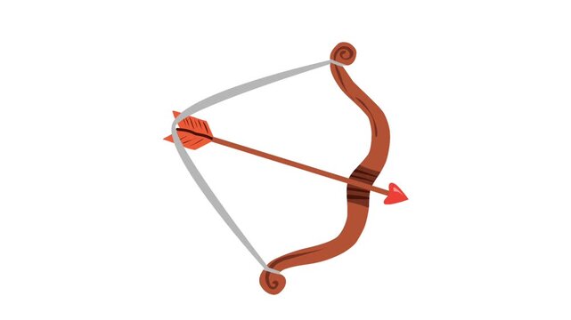 Bow and Arrow for Archery Theme and Sport Concept Animation