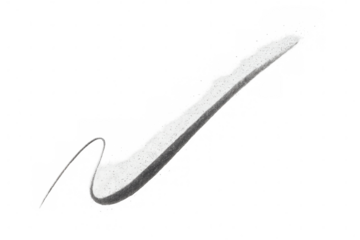 Hand drawing a check mark or swoosh symbol with white pastel texture, illustrating concepts of approval, achievement, and selection