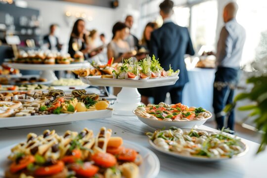Buffet table with various appetizers at a celebration