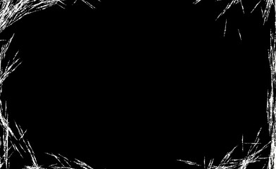 black and white frame, Black background with pencil brush stroke lines in the middle
