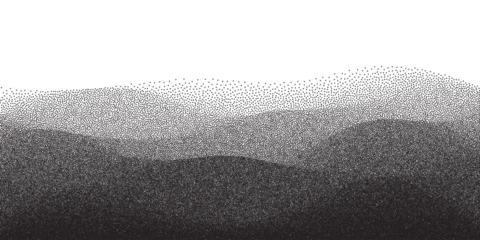 Gardinen Grau Halftone dots wave gradient pattern background with grain stippling and retro graphic wavy landscape texture  © Ron Dale