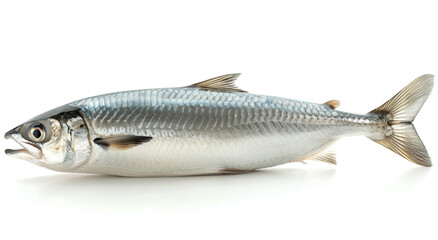 Obraz premium Freshly caught mackerel fish isolated on white background