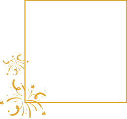 New Year Frame with Fireworks 