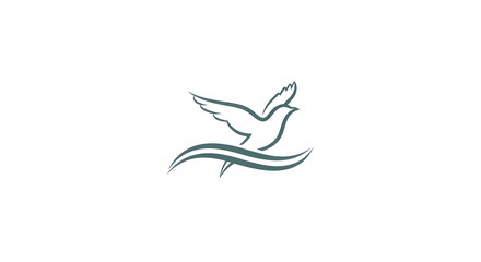 Obraz premium Elegant Dove Soaring Over Water A Symbol of Peace, Hope, and Freedom, Representing Tranquility