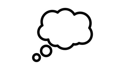 Simple black thought bubble with trailing circles a striking silhouette