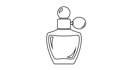Obraz premium A delicate perfume bottle outline drawing with a unique design silhouette