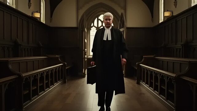 A Barristers Walk - Legal Professional in Court Attire.