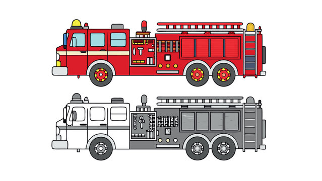 Red bus fir eService isolated on white background vector illustration with transport vehicle icon set