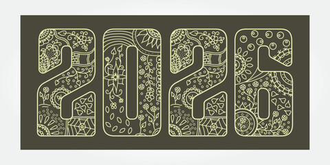 2026 New Year Typography Greeting Card Background