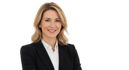 Confident Professional Woman Headshot in Business Suit Smiling Portrait