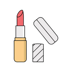 Set of red and pink lipsticks for beauty, fashion, and glamour makeup on an isolated background