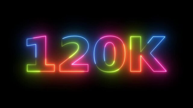 Vibrant 120K Neon Counter Display Loopable Animation Glowing Text Marketing Video