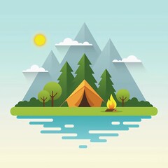 mountain landscape with trees