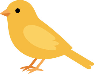 Simple Flat Style Canary Illustration Minimalist Bird Fauna Graphic Element