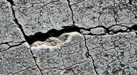 Cracked Concrete Surface with Deep Fissures and Weathered Texture for Backgrounds and Overlays
