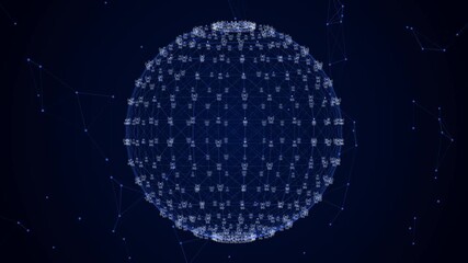 5G internet IOT of digital technology network connection abstract background - Powered by Adobe